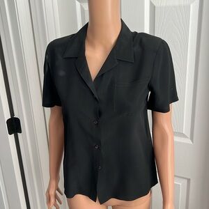 Vintage black silk blouse
